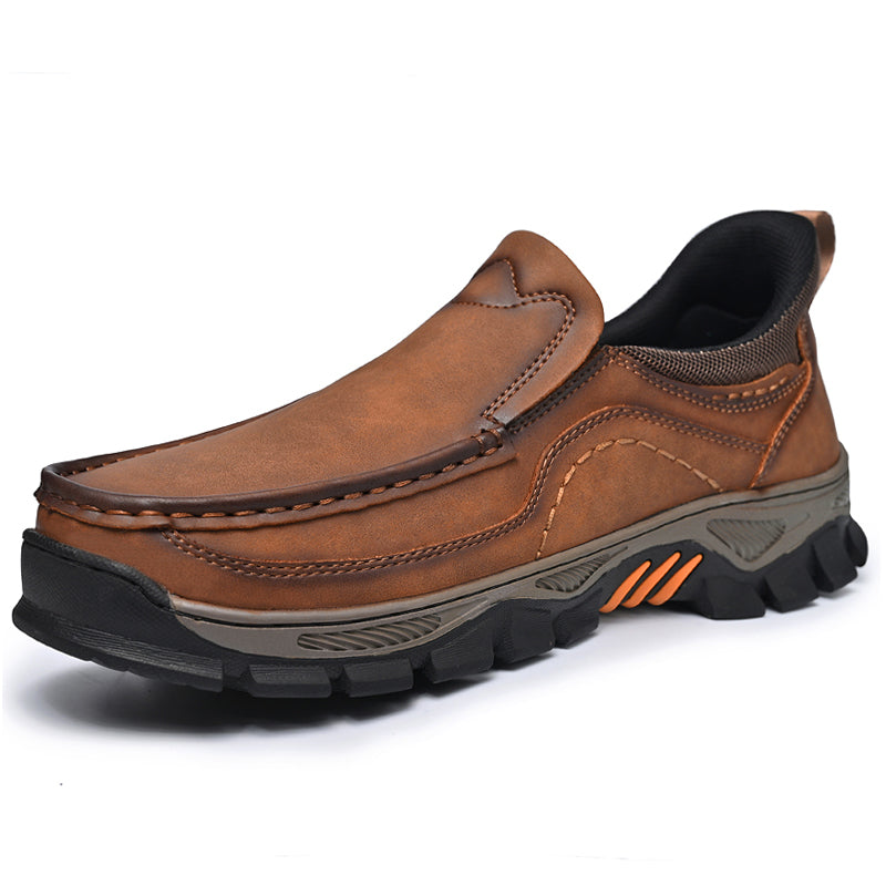 UPIShi® - Mens Slip On Casual Outdoor Leather Walking Hiking Loafers L2