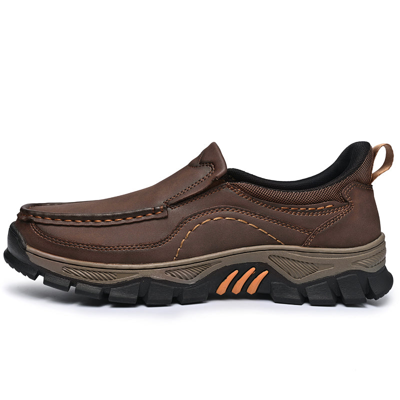 UPIShi® - Mens Slip On Casual Outdoor Leather Walking Hiking Loafers L2