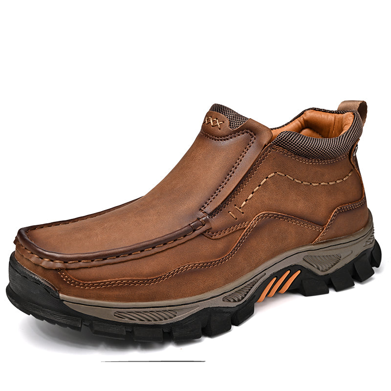 UPIShi® - Mens Slip On Casual Outdoor Leather Walking Hiking Loafers H2
