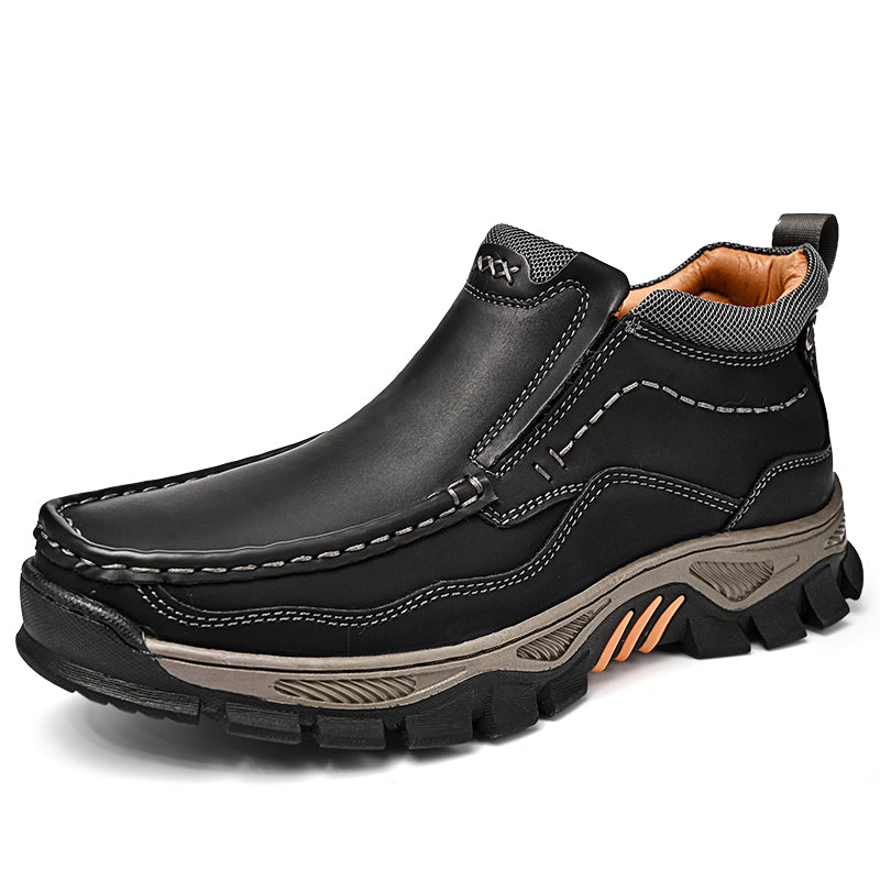 UPIShi® - Mens Slip On Casual Outdoor Leather Walking Hiking Loafers H2