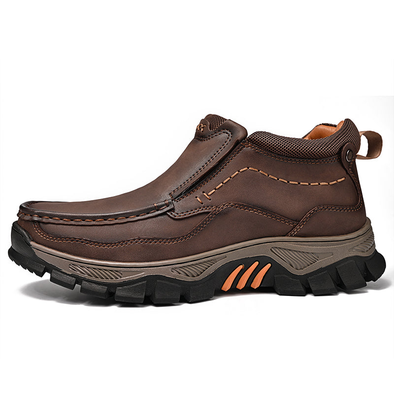 UPIShi® - Mens Slip On Casual Outdoor Leather Walking Hiking Loafers H2