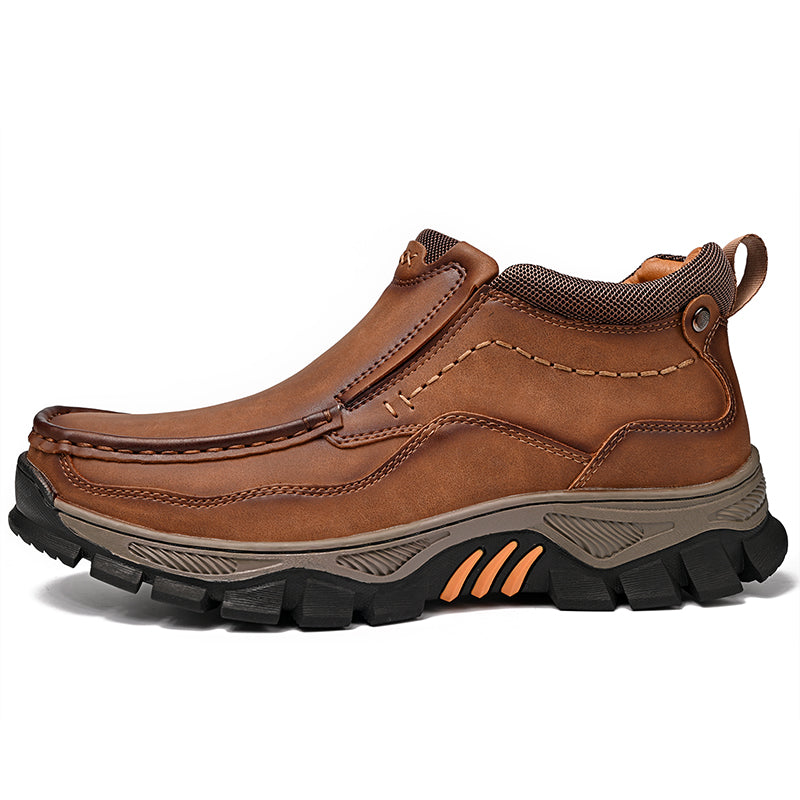 UPIShi® - Mens Slip On Casual Outdoor Leather Walking Hiking Loafers H2