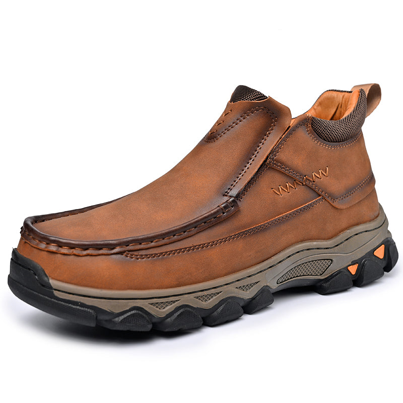 UPIShi® - Mens Slip On Casual Outdoor Leather Walking Hiking Loafers H1