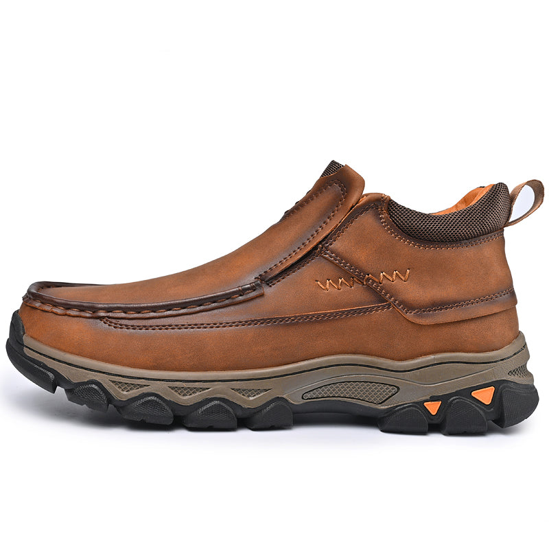 UPIShi® - Mens Slip On Casual Outdoor Leather Walking Hiking Loafers H1