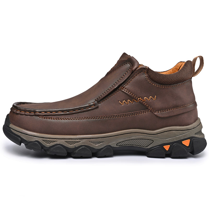 UPIShi® - Mens Slip On Casual Outdoor Leather Walking Hiking Loafers H1
