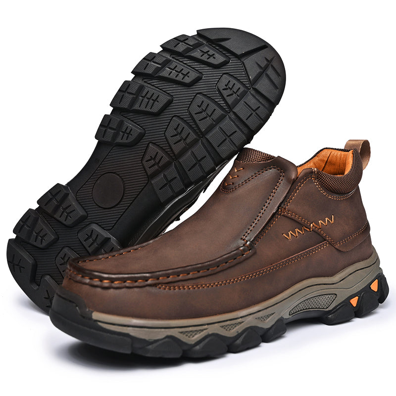UPIShi® - Mens Slip On Casual Outdoor Leather Walking Hiking Loafers H1
