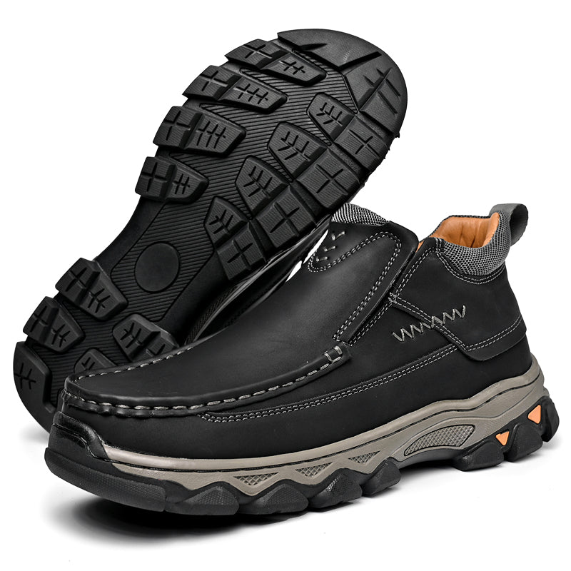 UPIShi® - Mens Slip On Casual Outdoor Leather Walking Hiking Loafers H1