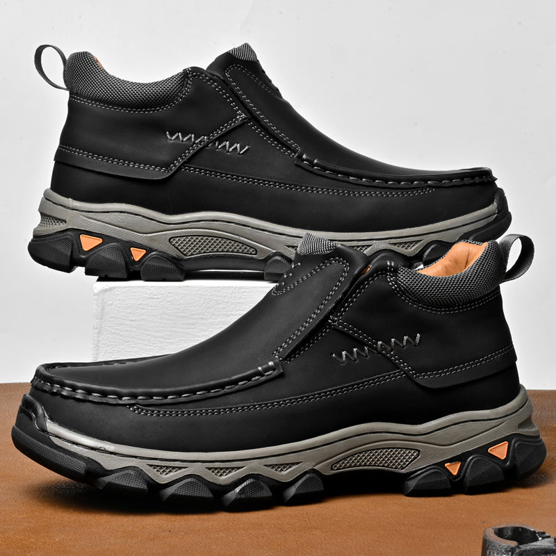 UPIShi® - Mens Slip On Casual Outdoor Leather Walking Hiking Loafers H1
