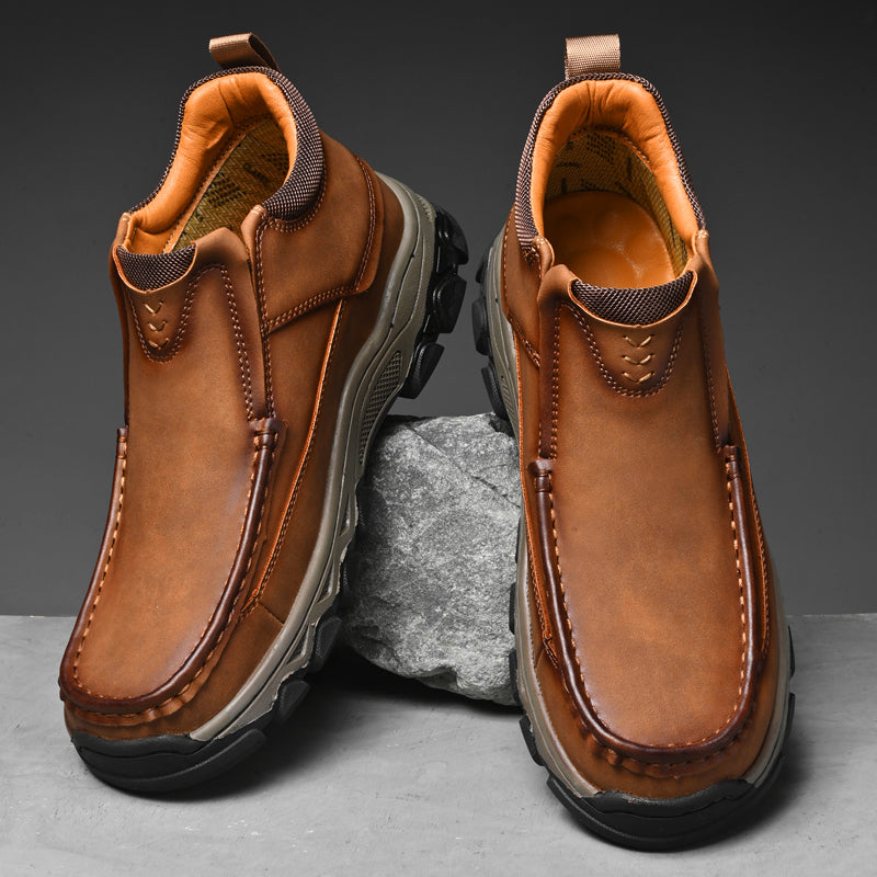 UPIShi® - Mens Slip On Casual Outdoor Leather Walking Hiking Loafers H1