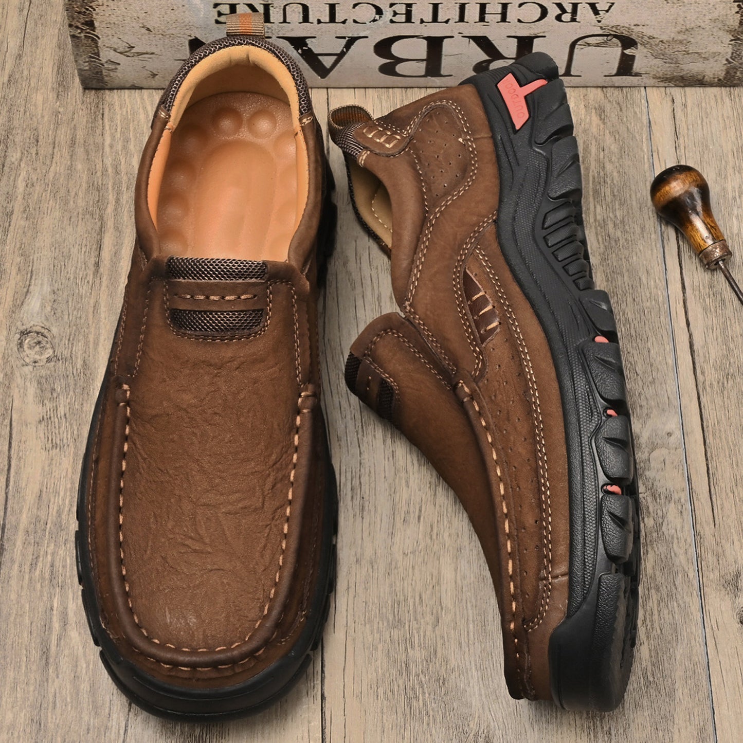 UPIShi® - Orthopedic Walking Genuine Leather Slip On Loafers