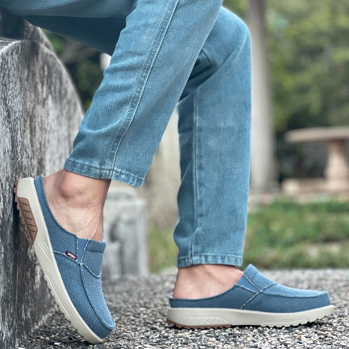 Herren Hausschuhe Mit Arch Support Loafers Orthopädische Schlupfschuhe Für Herren Wildleder Plantarfasziitis Orthesen Breit Freizeit Slip On Leinwand Slippers,Grau,43 EU