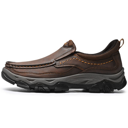 UPIShi® - Mens Slip On Casual Outdoor Leather Walking Hiking Loafers L1