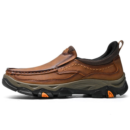 UPIShi® - Mens Slip On Casual Outdoor Leather Walking Hiking Loafers L1