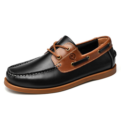 UPIShi® - Men's Leather Casual Moccasin Boat Shoe Loafers