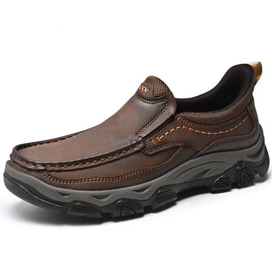 UPIShi® - Mens Slip On Casual Outdoor Leather Walking Hiking Loafers L1