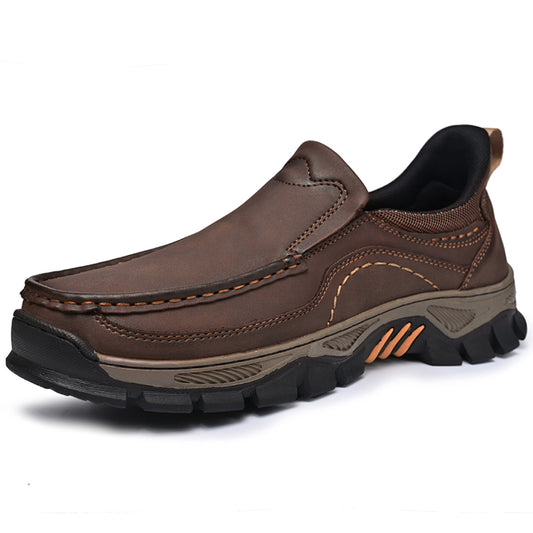 UPIShi® - Mens Slip On Casual Outdoor Leather Walking Hiking Loafers L2
