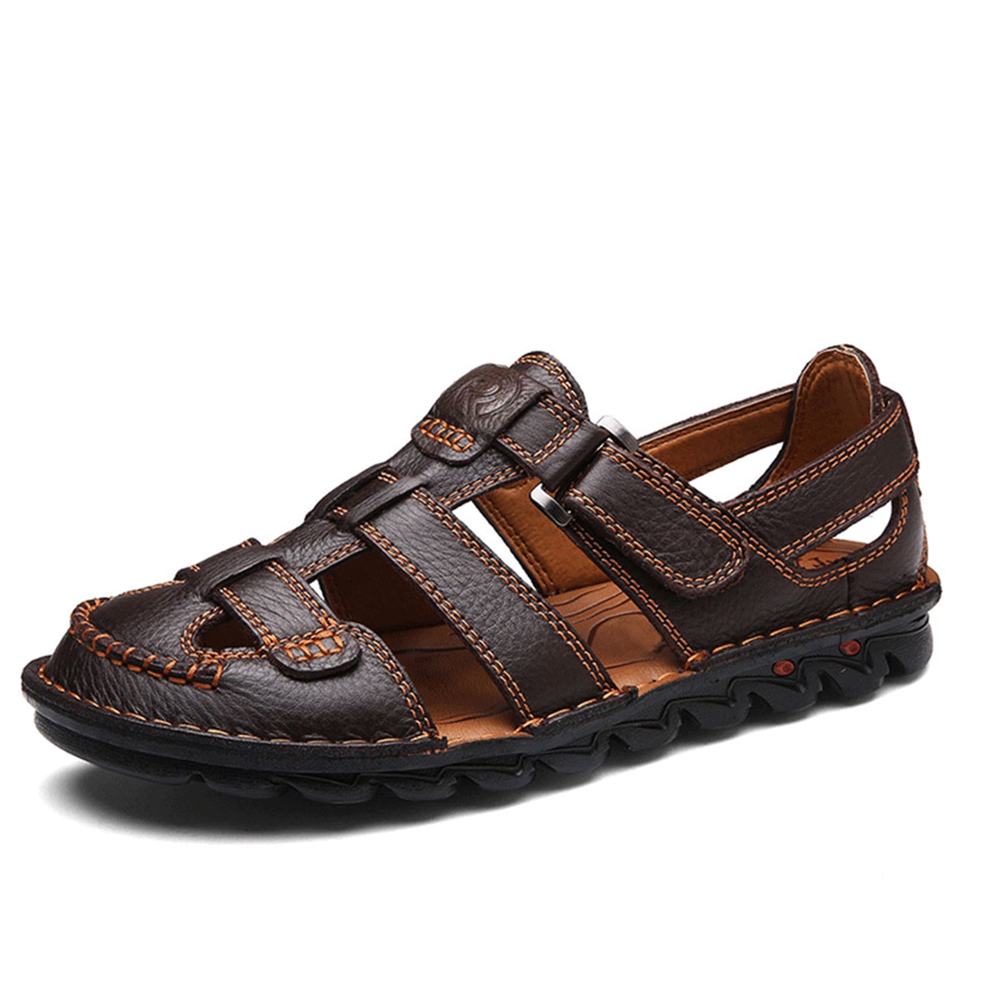 UPIShi® - Closed Toe Leather Fisherman Adjustable Summer Sandals