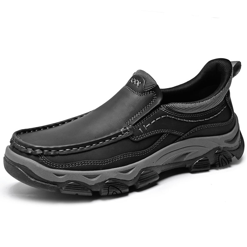 UPIShi® - Mens Slip On Casual Outdoor Leather Walking Hiking Loafers L1