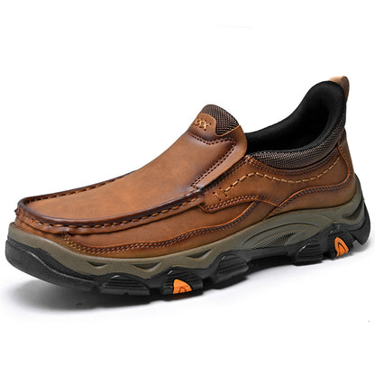 UPIShi® - Mens Slip On Casual Outdoor Leather Walking Hiking Loafers L1