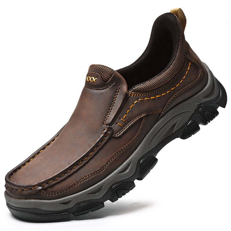 UPIShi® - Mens Slip On Casual Outdoor Leather Walking Hiking Loafers L1