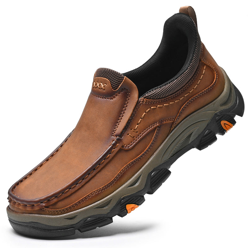 UPIShi® - Mens Slip On Casual Outdoor Leather Walking Hiking Loafers L1