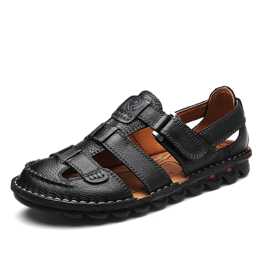 UPIShi® - Closed Toe Leather Fisherman Adjustable Summer Sandals