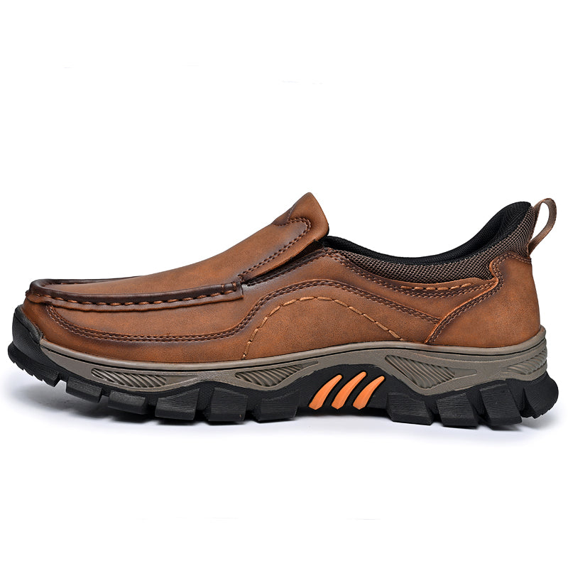 UPIShi® - Mens Slip On Casual Outdoor Leather Walking Hiking Loafers L2