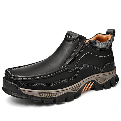 UPIShi® - Mens Slip On Casual Outdoor Leather Walking Hiking Loafers H2