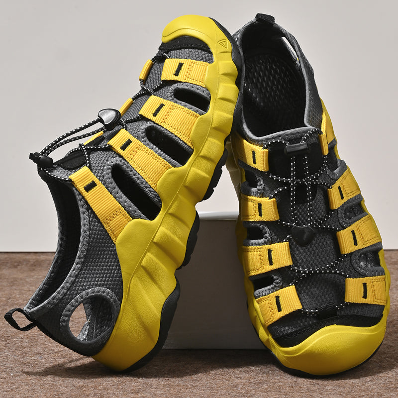 Sandalias UPIShi para hombre, cerradas, transpirables, fáciles de poner y cómodas para senderismo y agua. 