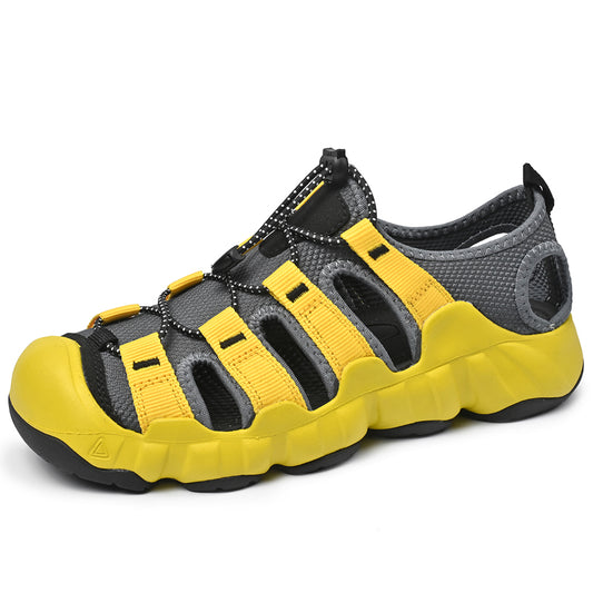 UPIShi® - Mens Closed Toe Breathable Easy On Comfortable Hiking and Water Sandals