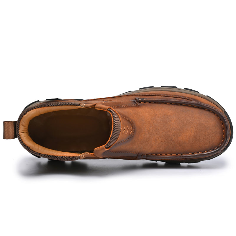 UPIShi® - Mens Slip On Casual Outdoor Leather Walking Hiking Loafers H1