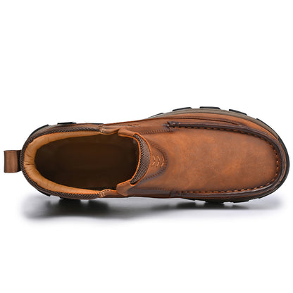 UPIShi® - Mens Slip On Casual Outdoor Leather Walking Hiking Loafers H1