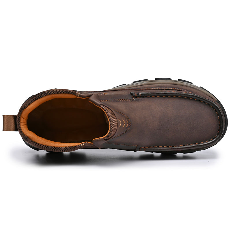 UPIShi® - Mens Slip On Casual Outdoor Leather Walking Hiking Loafers H1