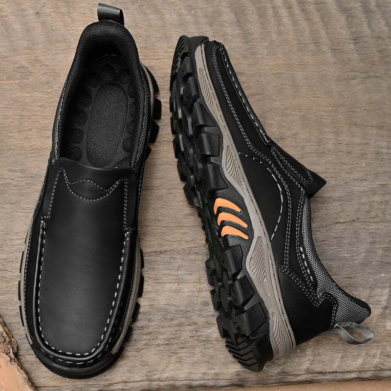 UPIShi® - Mens Slip On Casual Outdoor Leather Walking Hiking Loafers L2