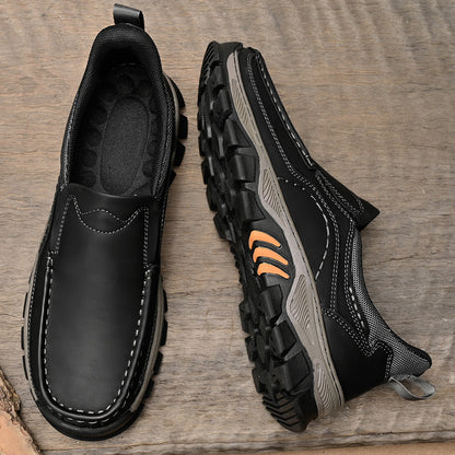 UPIShi® - Mens Slip On Casual Outdoor Leather Walking Hiking Loafers L2