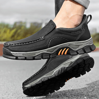 UPIShi® - Mens Slip On Casual Outdoor Leather Walking Hiking Loafers L2