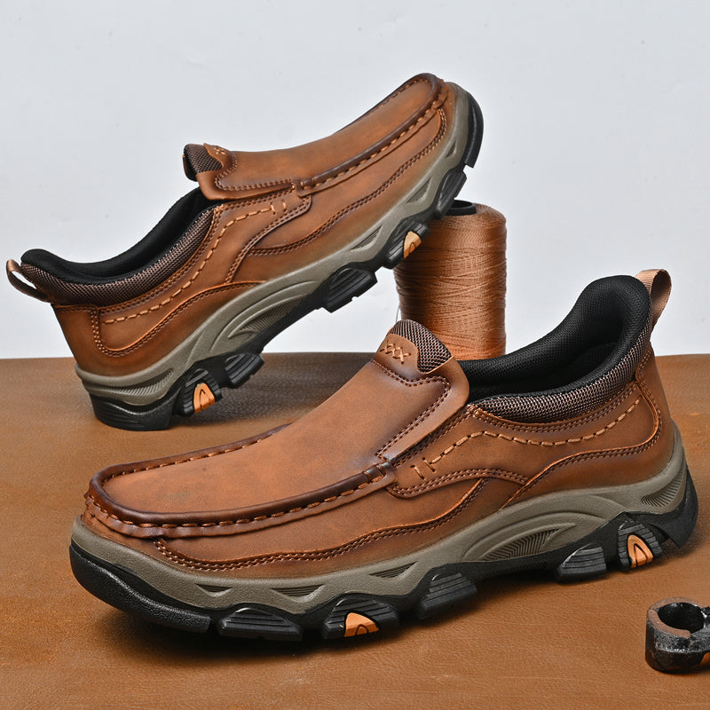 UPIShi® - Mens Slip On Casual Outdoor Leather Walking Hiking Loafers L1
