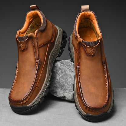 UPIShi® - Mens Slip On Casual Outdoor Leather Walking Hiking Loafers H1