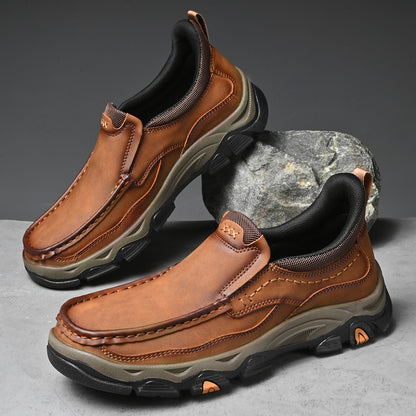 UPIShi® - Mens Slip On Casual Outdoor Leather Walking Hiking Loafers L1